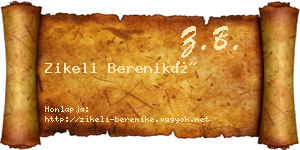 Zikeli Bereniké névjegykártya